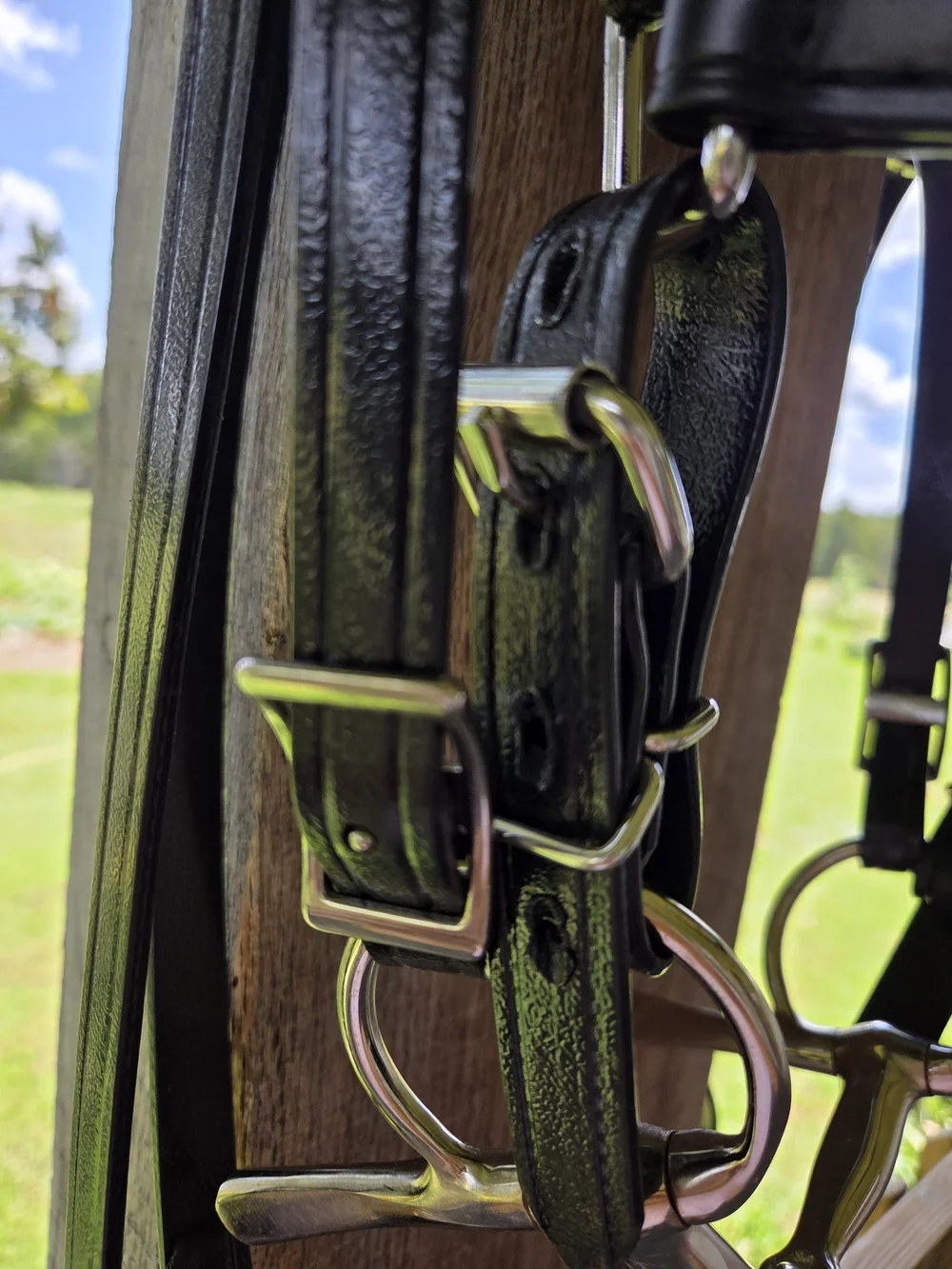 Amish Made Driving Bridle Brahma Webb/Biotane Full Horse w/bit exceptional